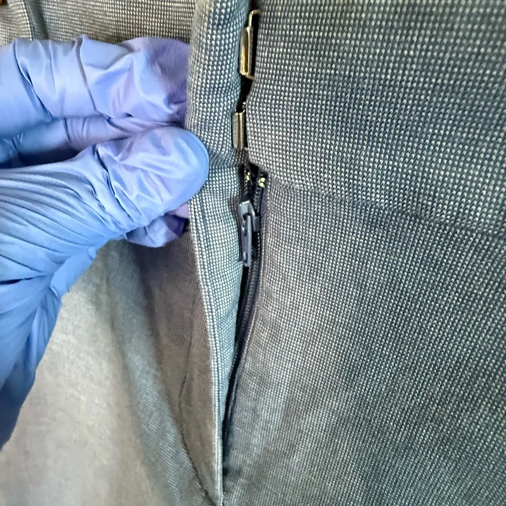 LOFT Riviera Slim Pants in Texture Blue size 6 - Picture 7 of 13